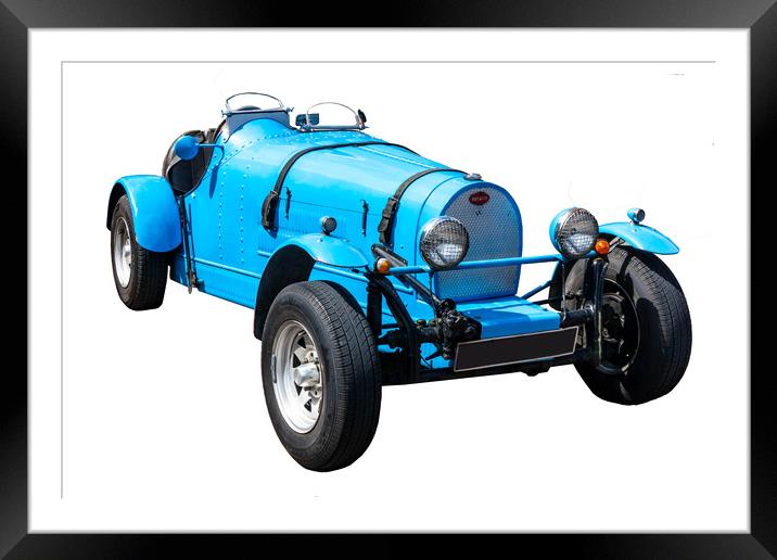 Bugatti T35 isolated on a white background. Framed Mounted Print by Kevin Hellon