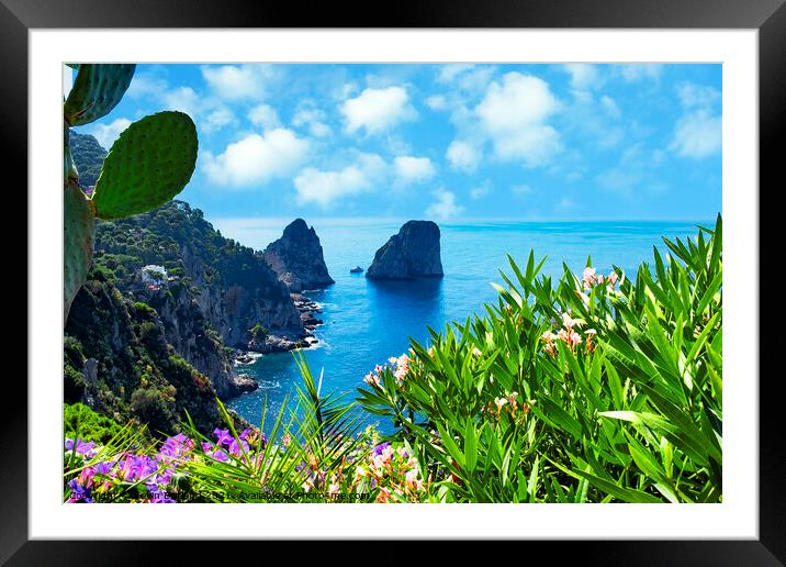 the view from capri Framed Mounted Print by Kevin Britland