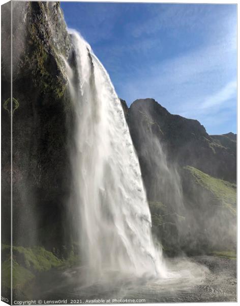 Seljalandsfoss waterfall in Iceland Canvas Print by Lensw0rld 