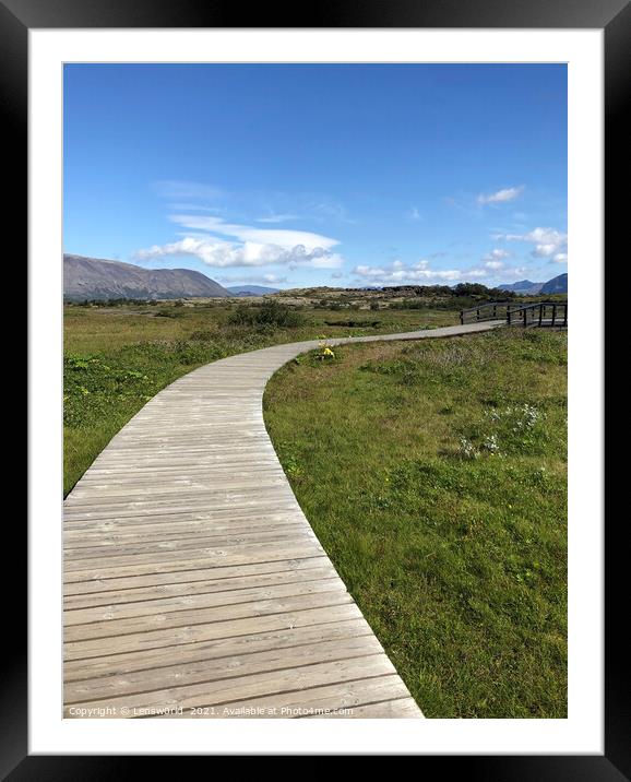 Footpath through Thingvellir, Iceland Framed Mounted Print by Lensw0rld 