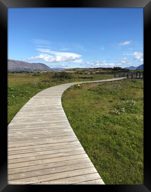 Footpath through Thingvellir, Iceland Framed Print by Lensw0rld 