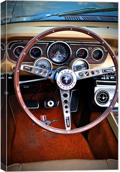 Ford Mustang Motor Car Interior Canvas Print by Andy Evans Photos
