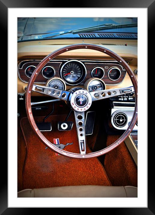 Ford Mustang Motor Car Interior Framed Mounted Print by Andy Evans Photos