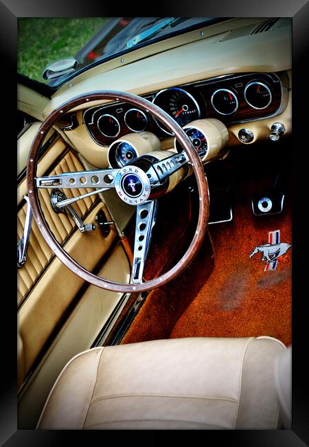 Ford Mustang Motor Car Interior Framed Print by Andy Evans Photos