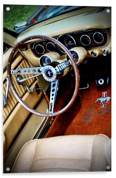 Ford Mustang Motor Car Interior Acrylic by Andy Evans Photos