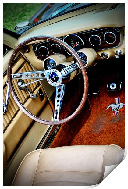 Ford Mustang Motor Car Interior Print by Andy Evans Photos