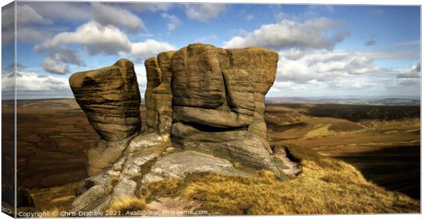 The Boxing Gloves on Kinder Scout's Northern Edge Canvas Print by Chris Drabble