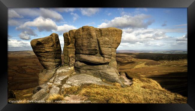 The Boxing Gloves on Kinder Scout's Northern Edge Framed Print by Chris Drabble