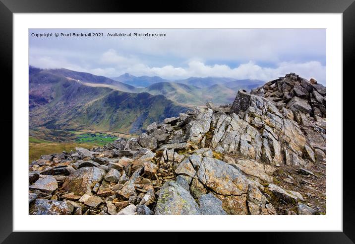 Elidir Fawr Mountain Summit Snowdonia Framed Mounted Print by Pearl Bucknall