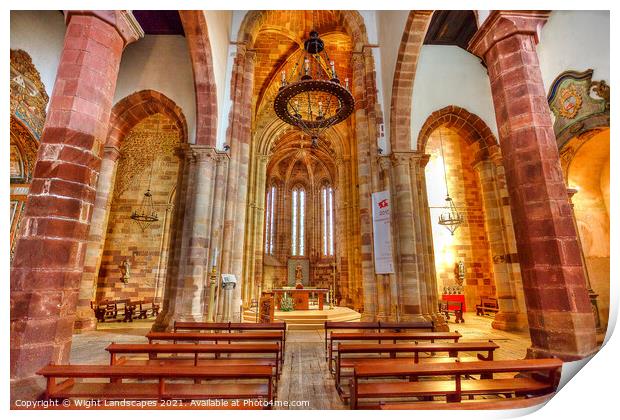 Silves Se de Cathedral Interior Print by Wight Landscapes