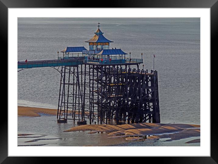 Clevedon Pier at very low tide Framed Mounted Print by Rory Hailes