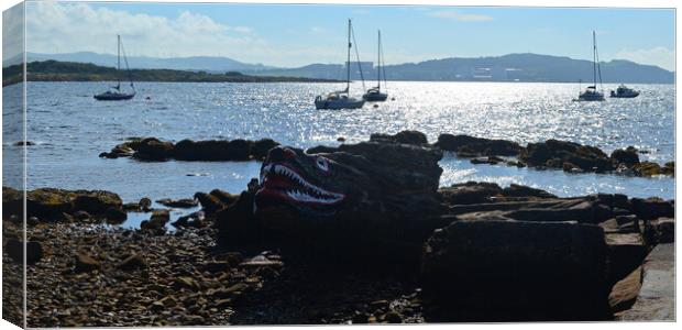 Millport seafront and Crocodile Rock Canvas Print by Allan Durward Photography