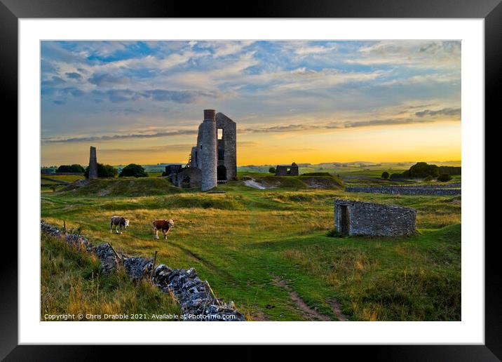The Magpie Mine (at sunset) Framed Mounted Print by Chris Drabble