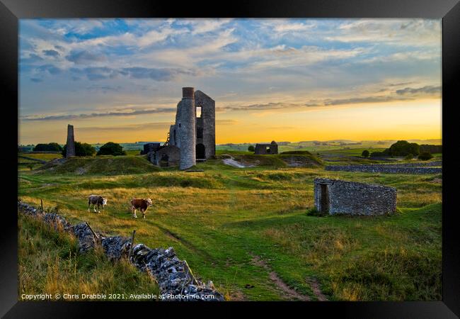 The Magpie Mine (at sunset) Framed Print by Chris Drabble