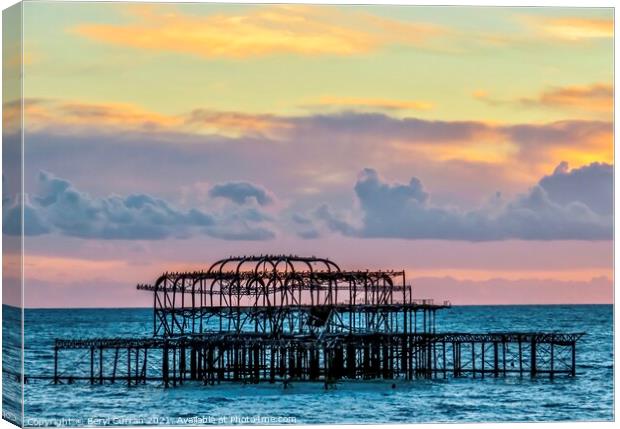 Majestic Sunset at West Pier Canvas Print by Beryl Curran