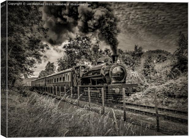 "Ascending Power: A Historic Steam Train Conquers  Canvas Print by Lee Kershaw