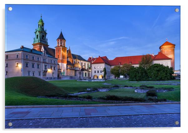 Wawel Cathedral And Castle At Dusk Acrylic by Artur Bogacki