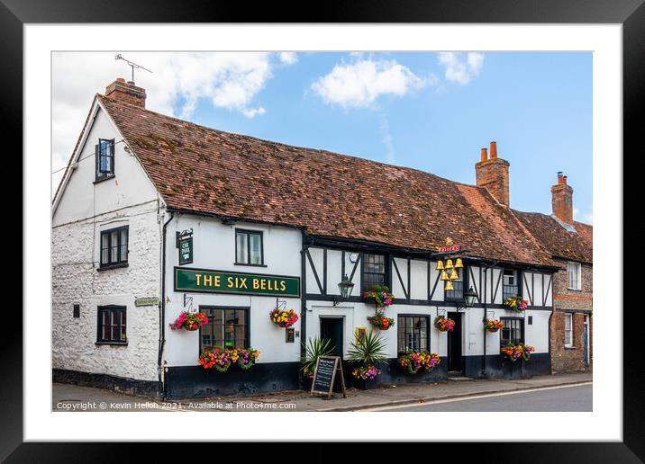 The Six Bells public house, Thame, Framed Mounted Print by Kevin Hellon