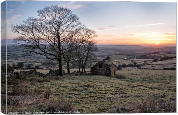 Sunset From The Roaches Canvas Print by Gavin Duxbury