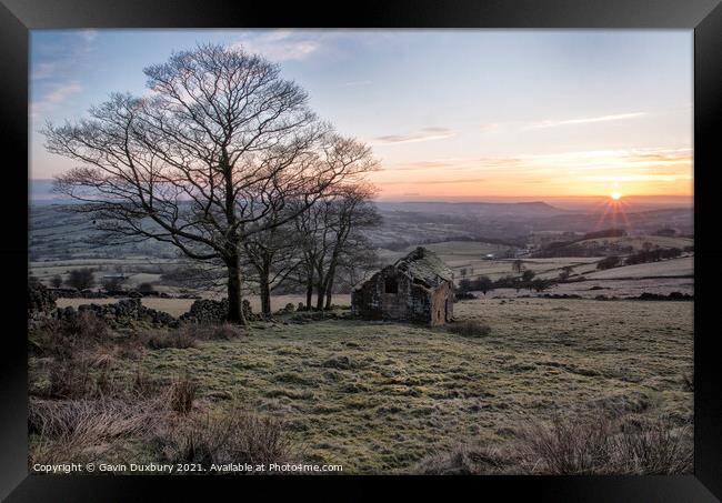 Sunset From The Roaches Framed Print by Gavin Duxbury
