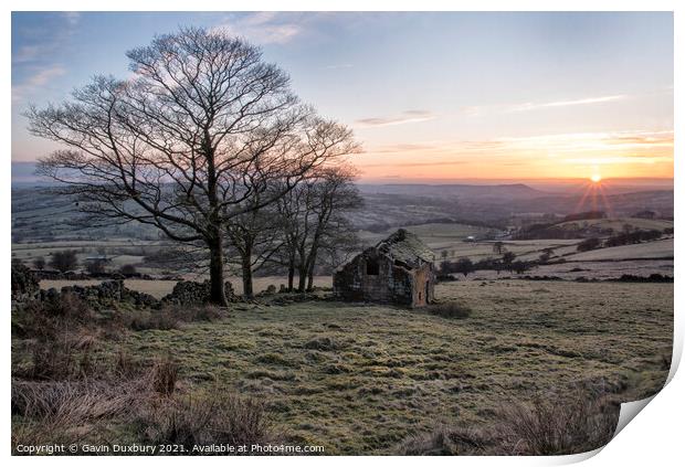 Sunset From The Roaches Print by Gavin Duxbury