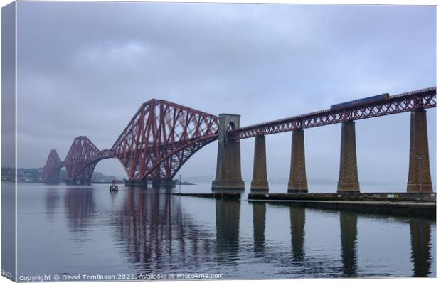 A misty morning on the Forth  Canvas Print by David Tomlinson