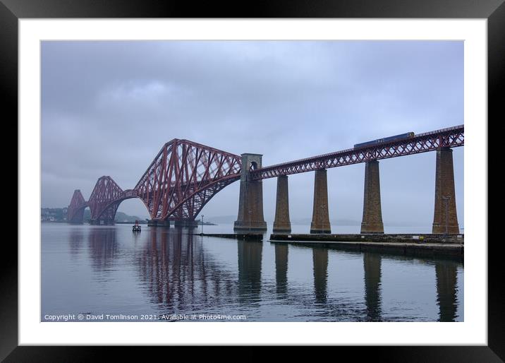 A misty morning on the Forth  Framed Mounted Print by David Tomlinson