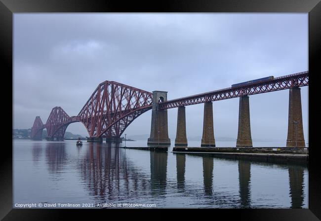 A misty morning on the Forth  Framed Print by David Tomlinson