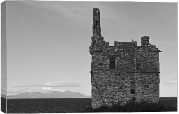 Greenan castle Ayr and Arran Canvas Print by Allan Durward Photography
