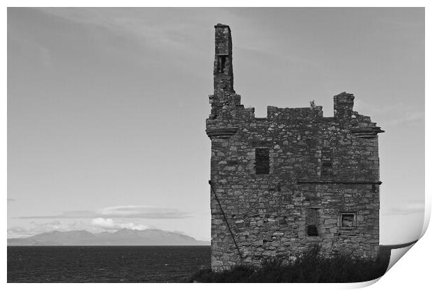 Greenan castle Ayr and Arran Print by Allan Durward Photography