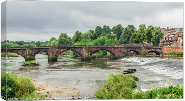 Bridge over the River Dee Chester Canvas Print by Phil Longfoot