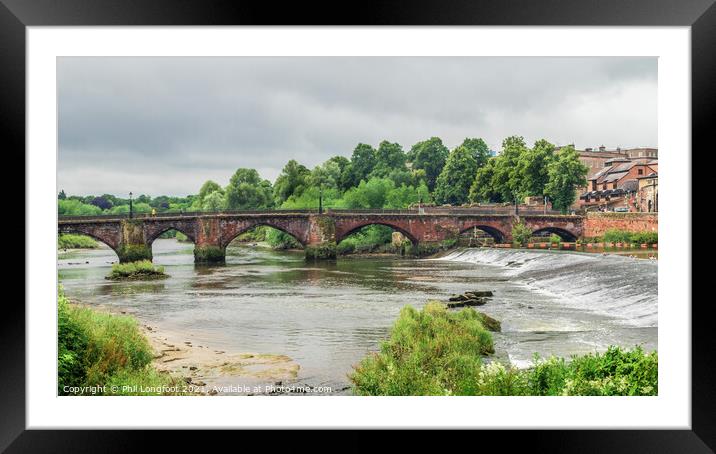 Bridge over the River Dee Chester Framed Mounted Print by Phil Longfoot