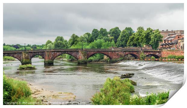 Bridge over the River Dee Chester Print by Phil Longfoot