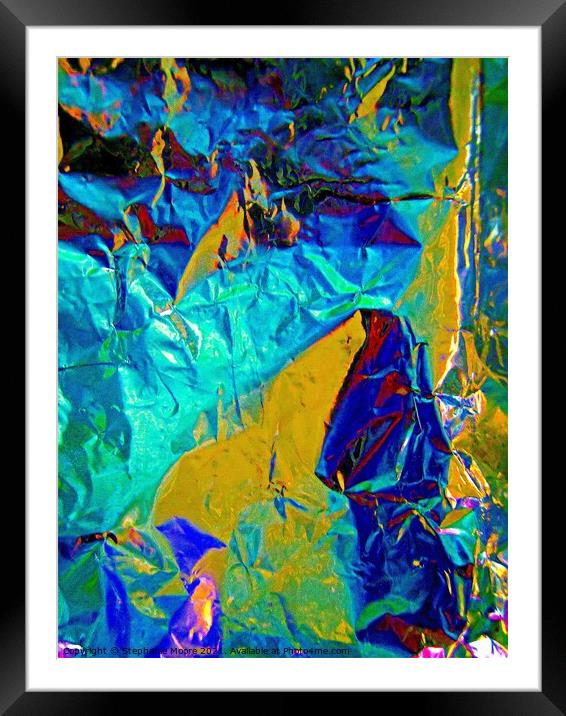 Abstract in blue and yellow Framed Mounted Print by Stephanie Moore