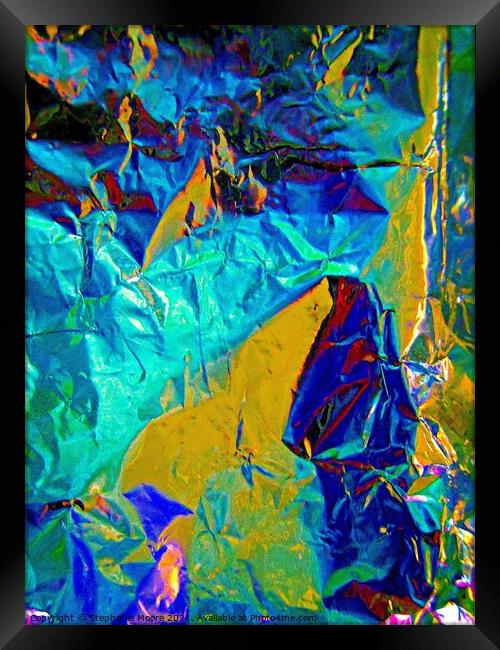 Abstract in blue and yellow Framed Print by Stephanie Moore