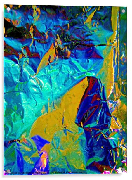 Abstract in blue and yellow Acrylic by Stephanie Moore
