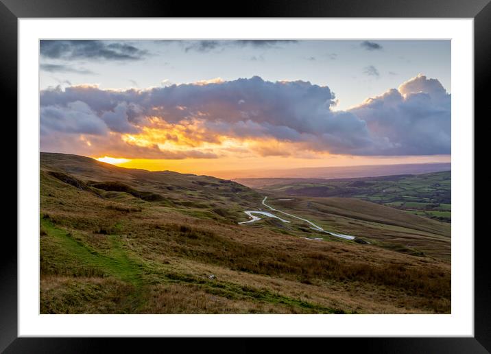 A Black Mountain sunset Framed Mounted Print by Leighton Collins