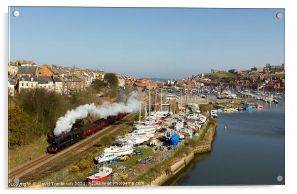Black 5 44871 departs Whitby  Acrylic by David Tomlinson