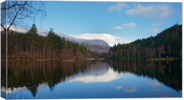 Reflections of Glencoe Lochan Canvas Print by Tommy Dickson