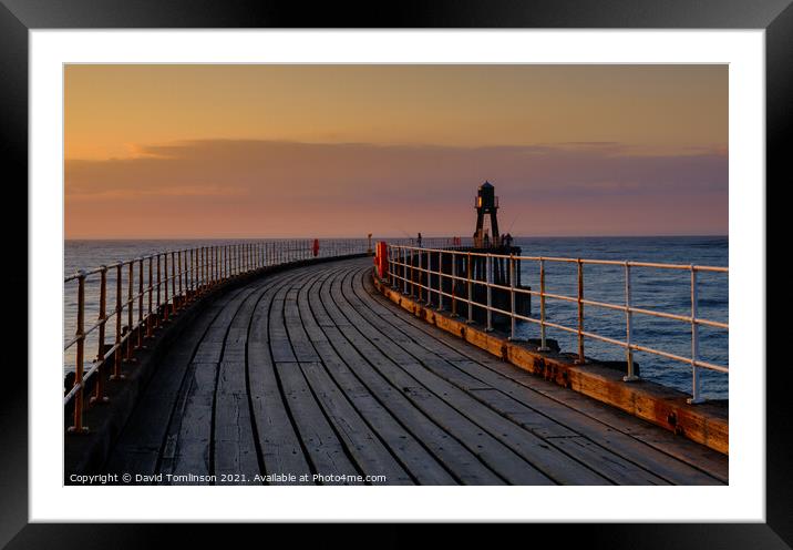 Sunset Whitby  Framed Mounted Print by David Tomlinson