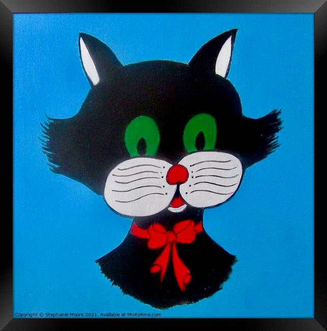 Green Eyed Cat Framed Print by Stephanie Moore