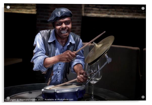 The Drummer Acrylic by Raymond Evans