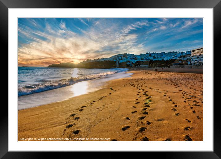 Albufeira Beach Sunset Algarve Portugal Framed Mounted Print by Wight Landscapes