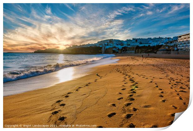 Albufeira Beach Sunset Algarve Portugal Print by Wight Landscapes
