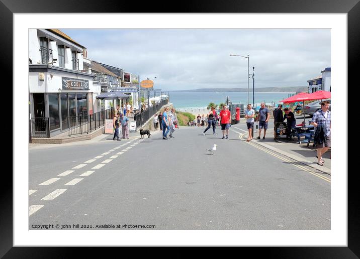 Beach road, Newquay, Cornwall. Framed Mounted Print by john hill
