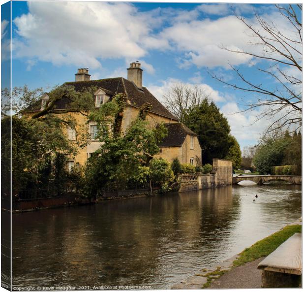 Stone Built House In The Cotswolds Canvas Print by Kevin Maughan