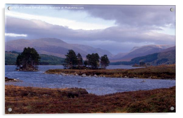 Loch Ossian, Rannoch Moor Acrylic by Derek Daniel