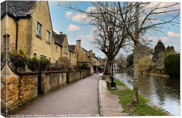 Stone Built Houses In Bourton-On-The-Water Canvas Print by Kevin Maughan