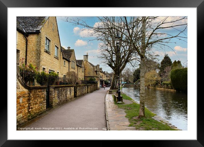 Stone Built Houses In Bourton-On-The-Water Framed Mounted Print by Kevin Maughan
