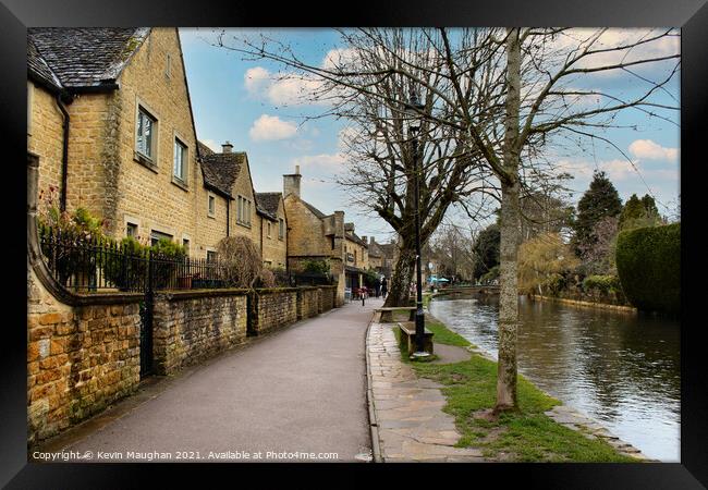Stone Built Houses In Bourton-On-The-Water Framed Print by Kevin Maughan